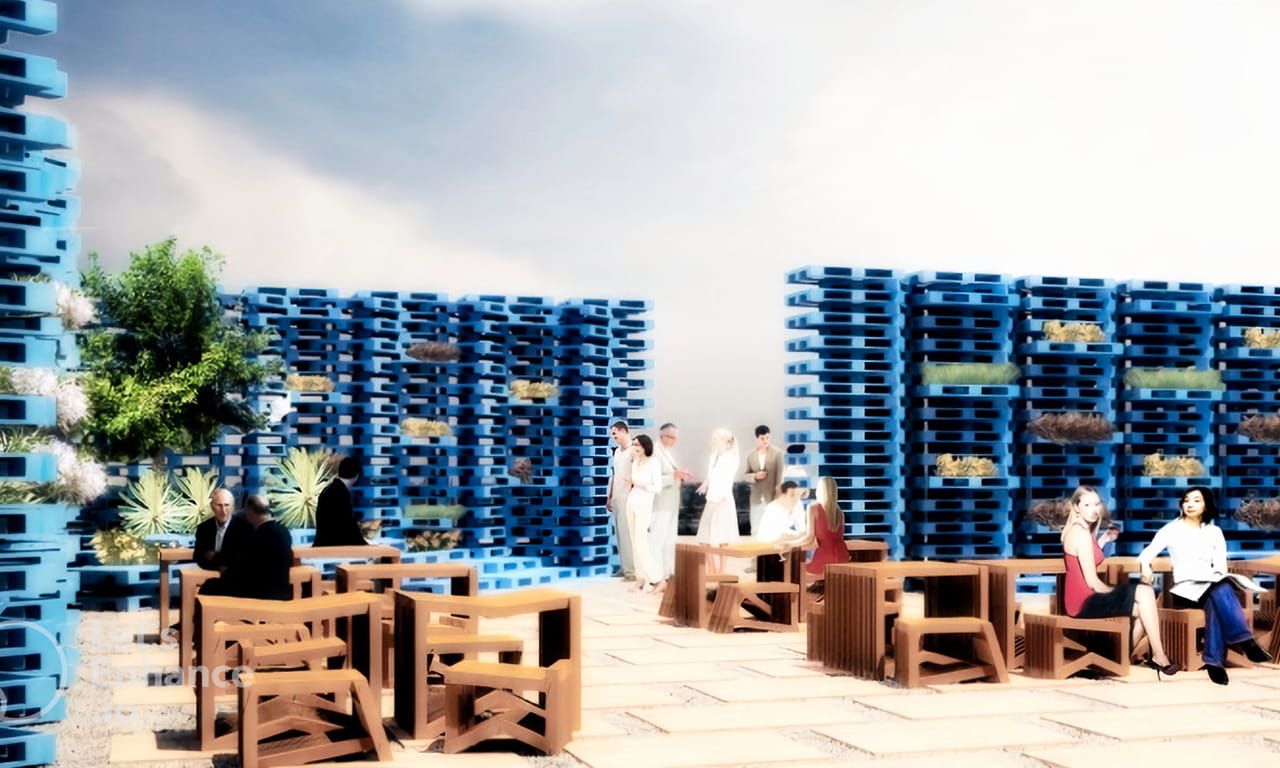 Aurecon helps design a wooden 'pallet pavilion' for City of Christchurch. Image courtesy of Yun Kong Sung, Studio OKAN.