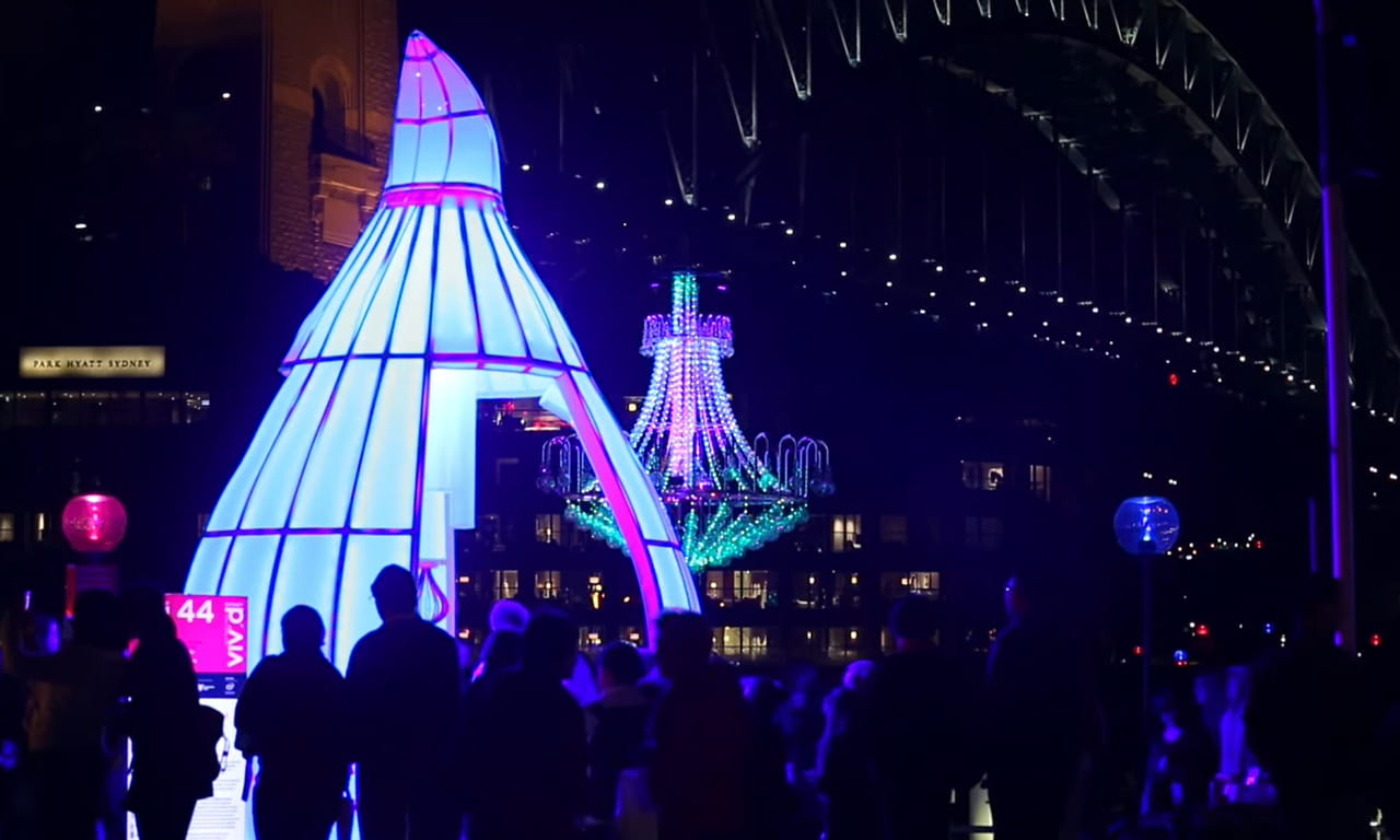 Aurecon’s lighting and audio visual designers were involved in the 2012 Vivid Sydney festival. Photo courtesy of Vivid Sydney.