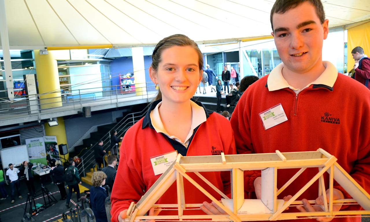 Victoria's Kavina College were the winners of the Aurecon 2014 Bridge Building Competition.