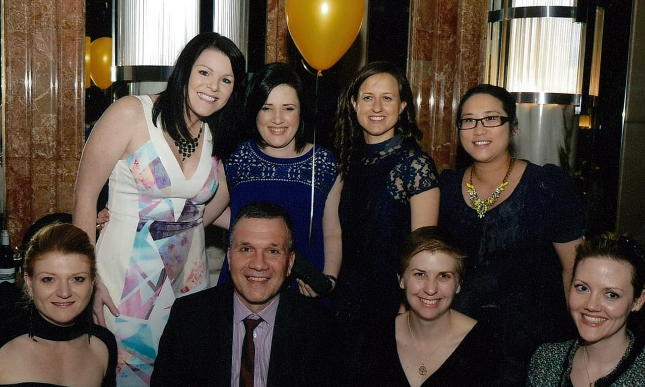 Aurecon's Karina Swan (back row 2nd left) and Katie Kandelaars (front row 2nd right) received recognition at the NAWIC VIC awards.
