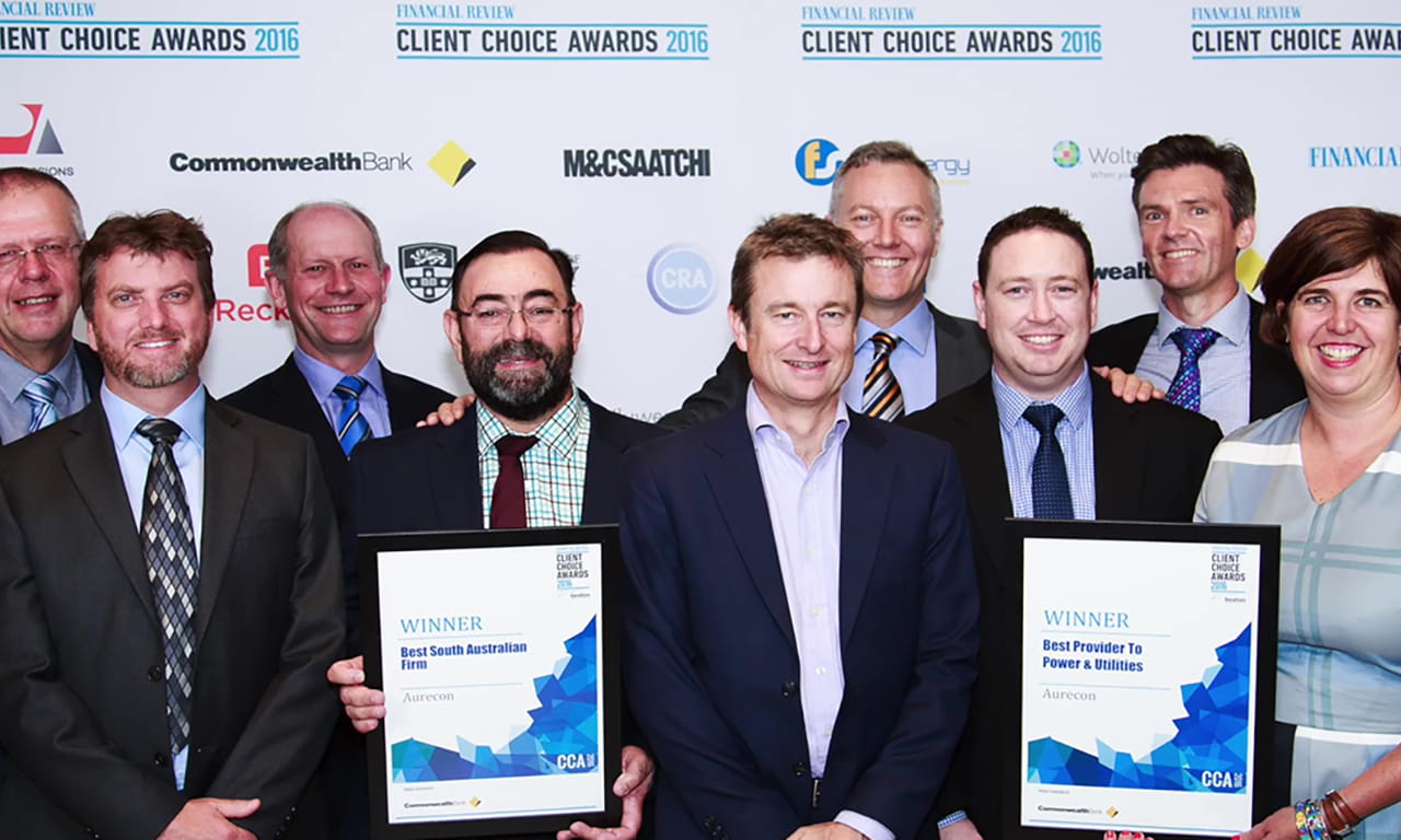 Aurecon scoops two 2016 Financial Review Client Choice Awards.