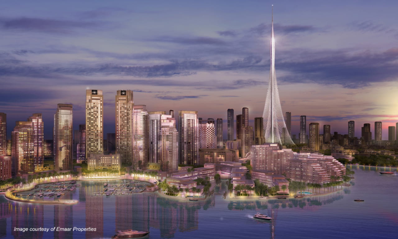 The Tower in Dubai Creek Harbour to be a shining beacon of hope for the world. Image courtesy of Emaar Properties.
