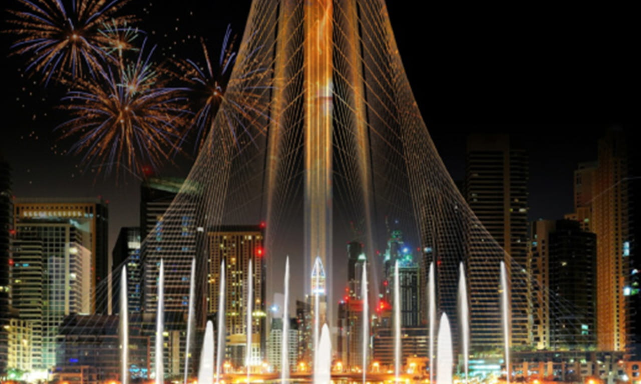 Aurecon is working on The Tower at Dubai Creek Harbour which will be just as impressive lit up at night. Image courtesy of Santiago Calatrava.