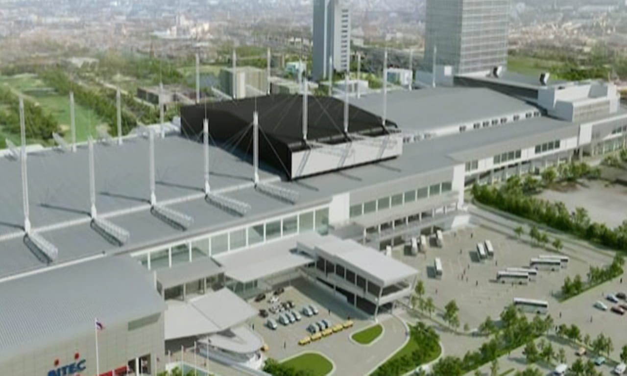 Aurecon worked on an innovative roof design for the BITEC expansion project. Artist impression.