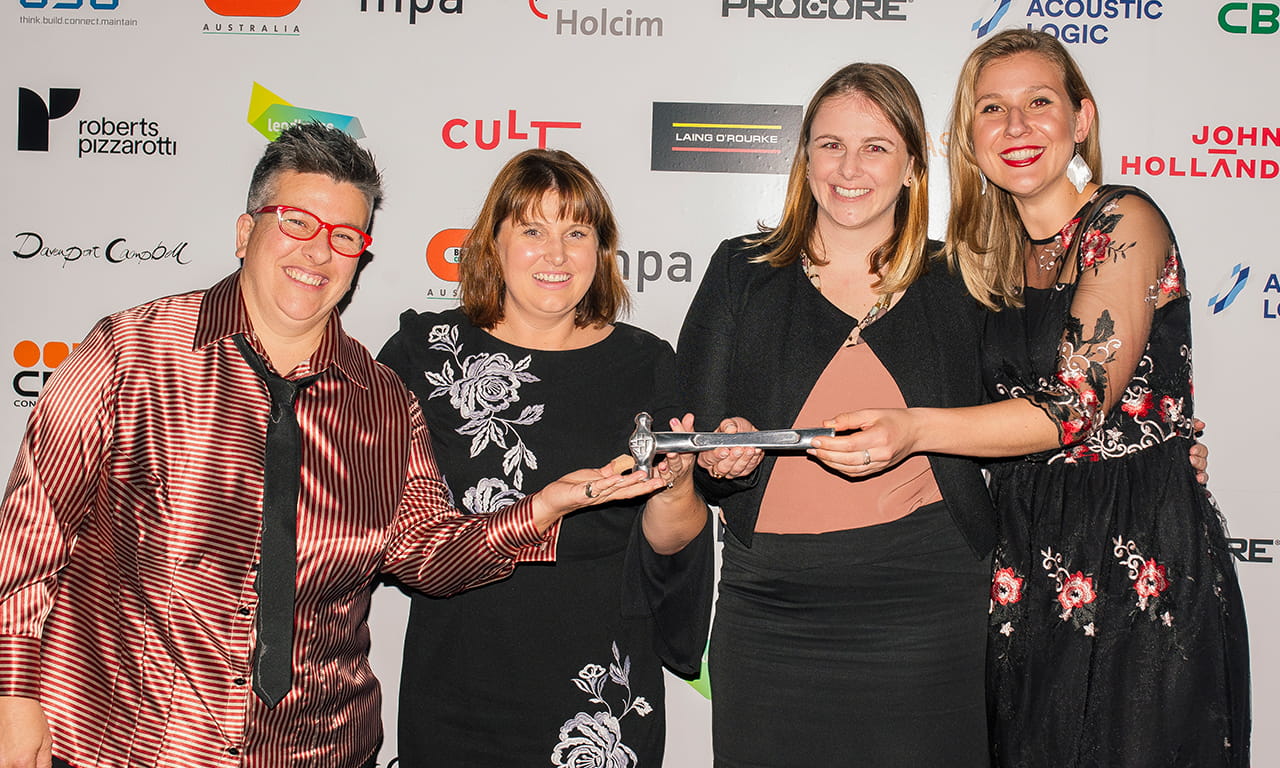 Aurecon celebrates a win at the 2018 National Association of Women in Construction NSW Awards for Excellence, for its work on Sydney’s Wynyard Station Upgrade. 