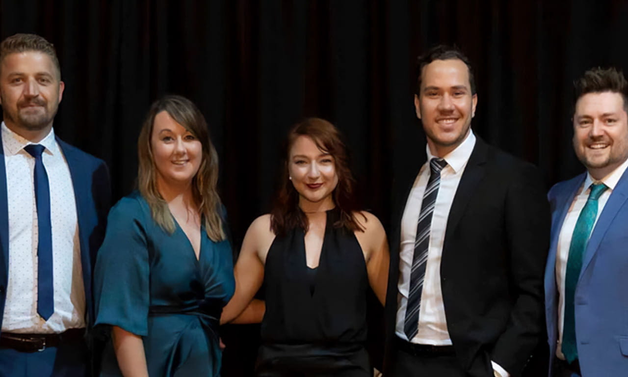 Aurecon’s recruitment and marketing communications team receiving the AGRIAs ‘Award for Most Popular Integrated Marketing Campaign (Private Sector)’.