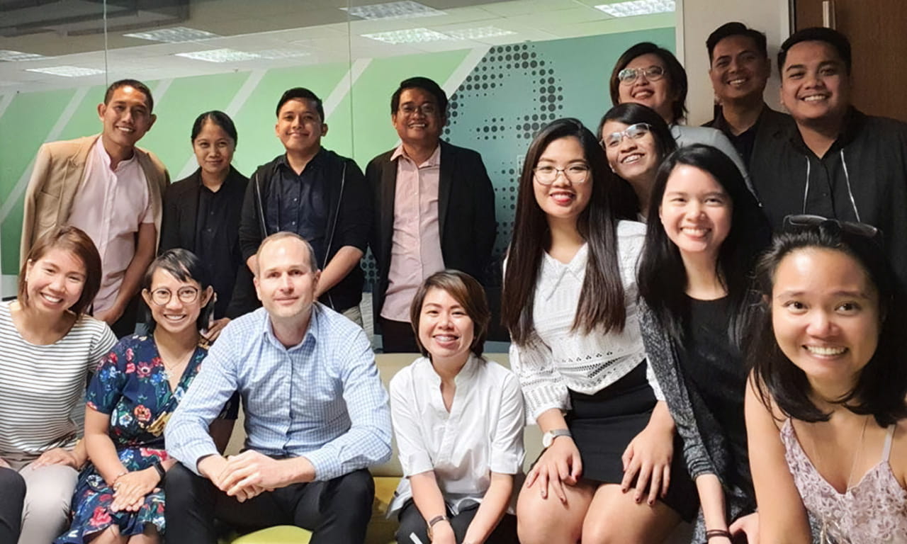 Emerging professionals in Manila with Aurecon Chief People Officer Liam Hayes.