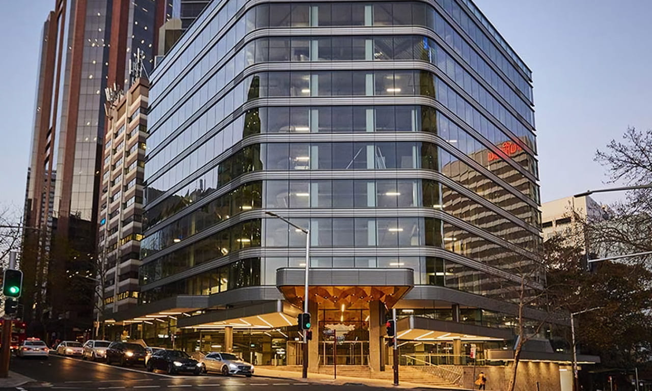 Aurecon’s new office building benefits from expansive harbour and city views and comprises three levels of basement car parking.