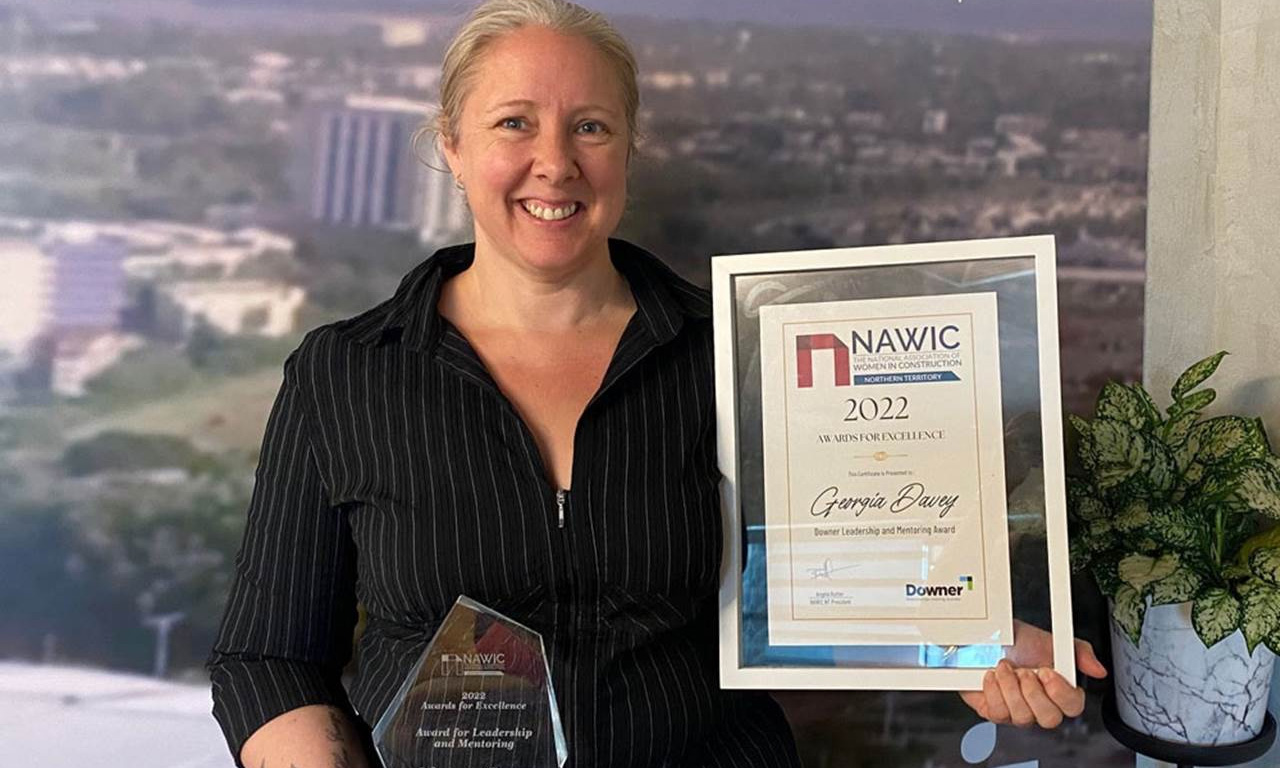 Aurecon’s Georgia Davey won the Leadership and Mentoring Award in the Northern Territory.