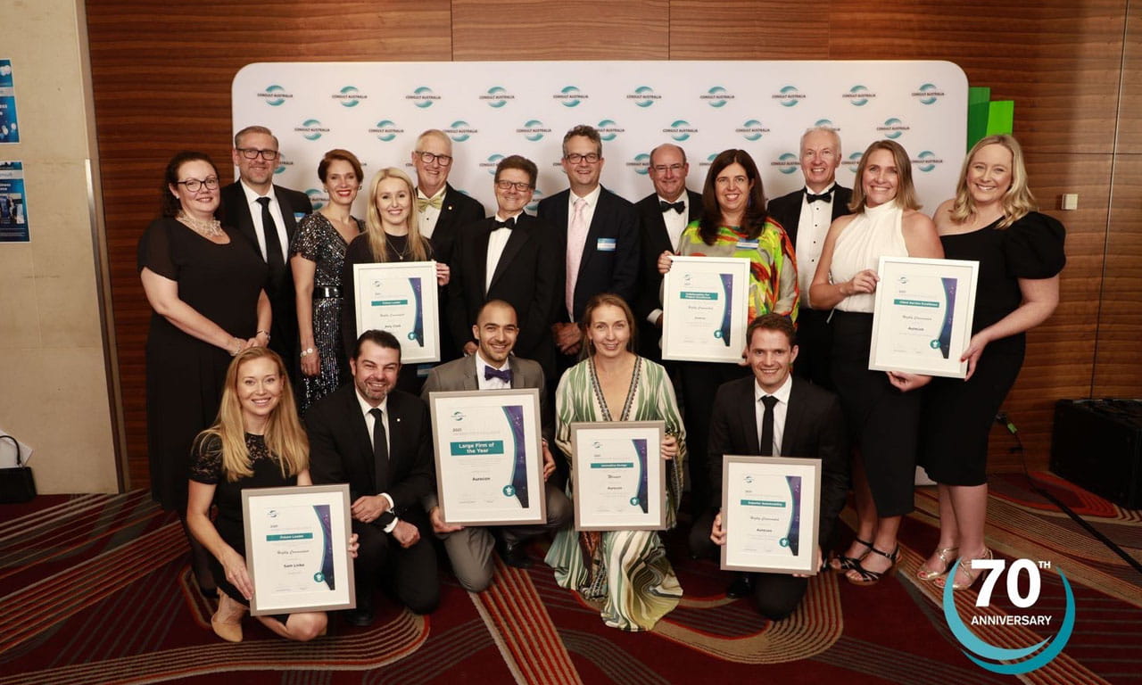 Aurecon has been named as Large Firm of the Year 2021 for a second time at the OneConsult Awards for Excellence.