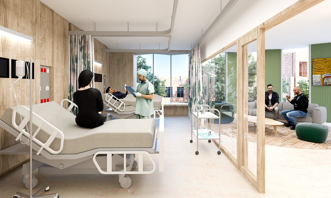 The human challenge unit is designed to accelerate the development of new medicines and vaccines. Artist impression by Wardle.