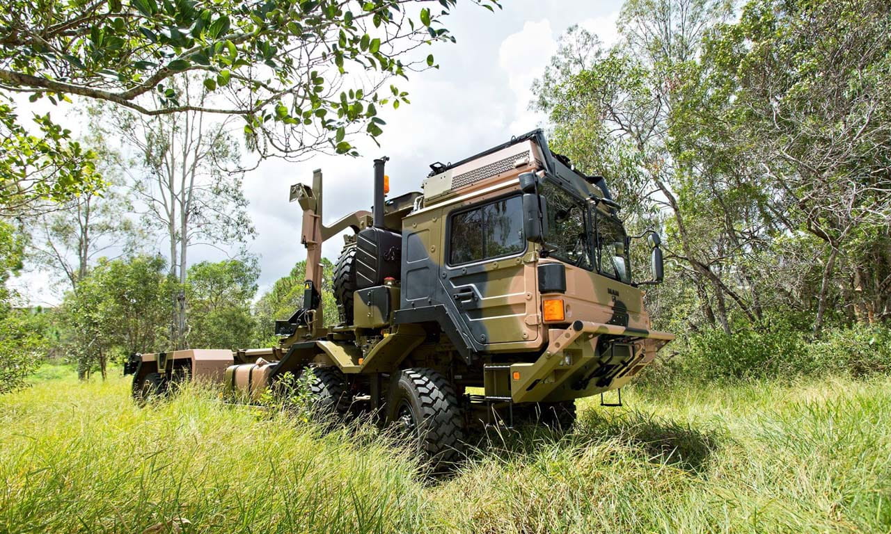 Training Area Roads (TAR) Portfolio – road design specifications accommodates the weight and heavy use of the HX 77 utility truck.