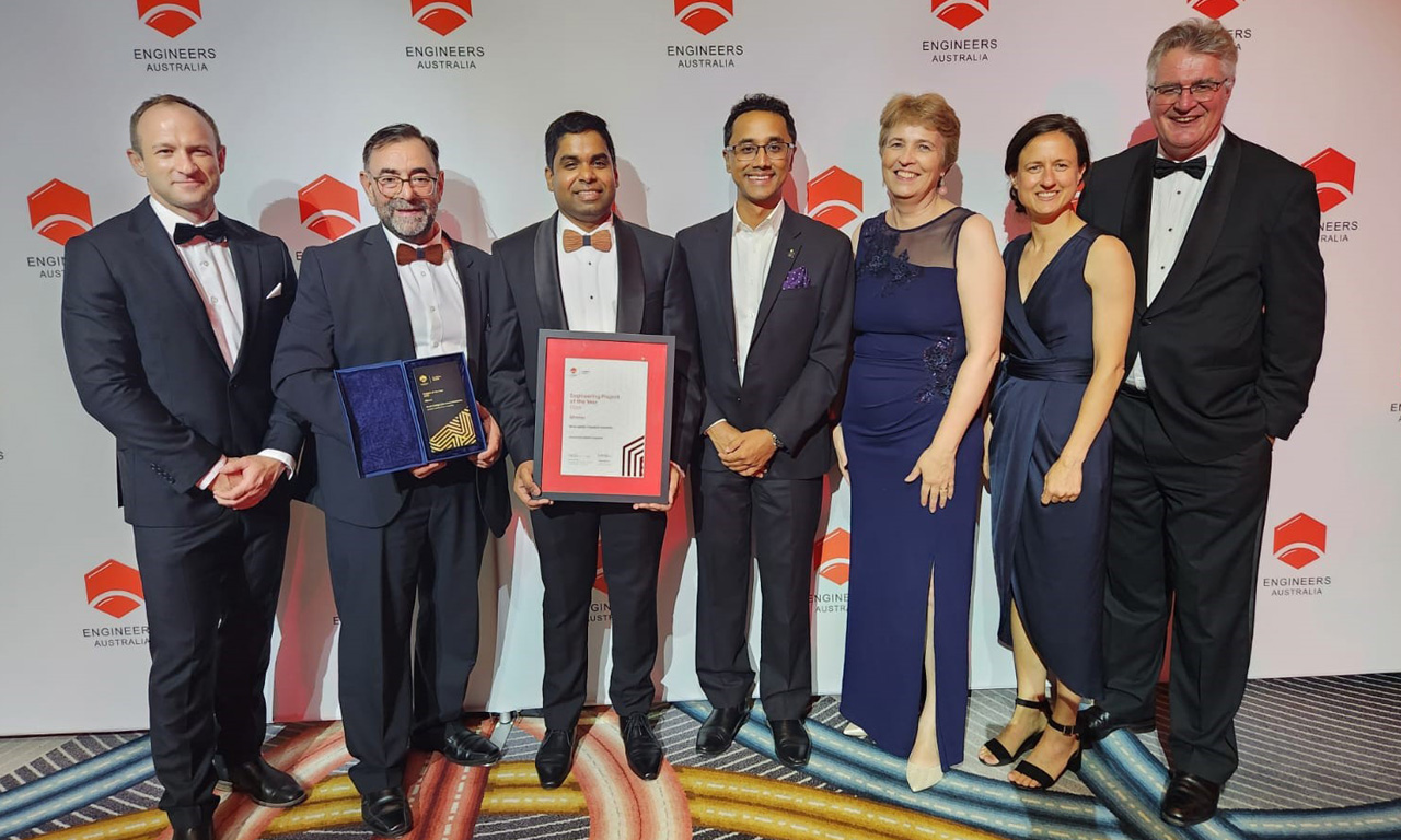 Aurecon attendees with Project of the Year award for Murdoch University’s Boola Katitjin at Engineers Australia Excellence Awards.