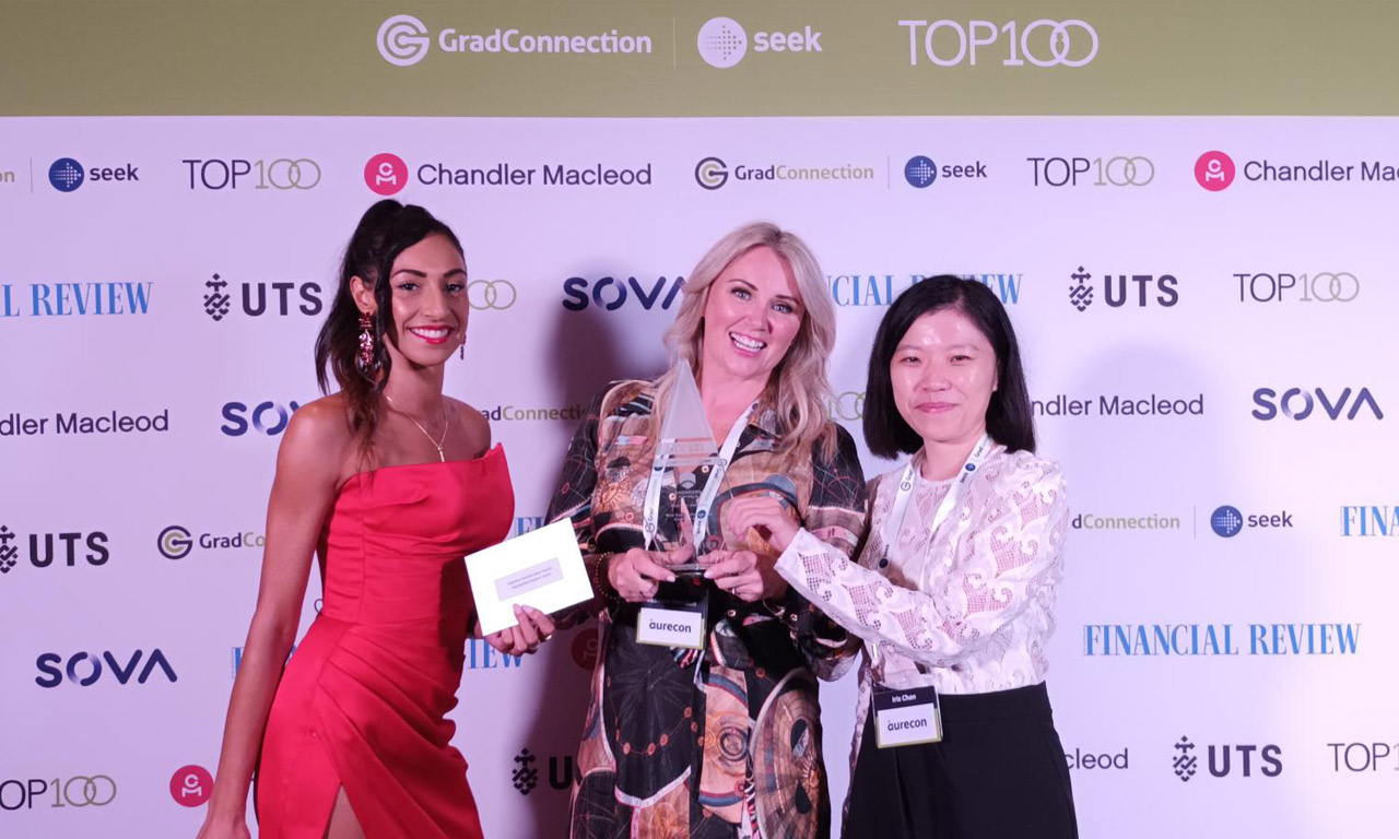 Aurecon was named Australia’s most popular engineering graduate employer at AFR Top 100 Graduate Employers 2023.