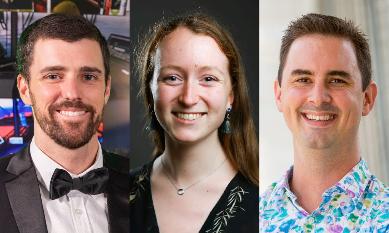 Three of Aurecon speakers at the Climate Smart Engineering (CSE) Conference 2023: Scott Collins, Charlotte Guthleben, and Quentin Jackson.
