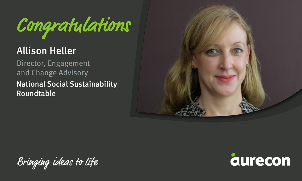 Allison Heller, Directory, Engagement and Change Advisory at Aurecon has been appointed to the National Social Sustainability Roundtable by the Property Council of Australia.