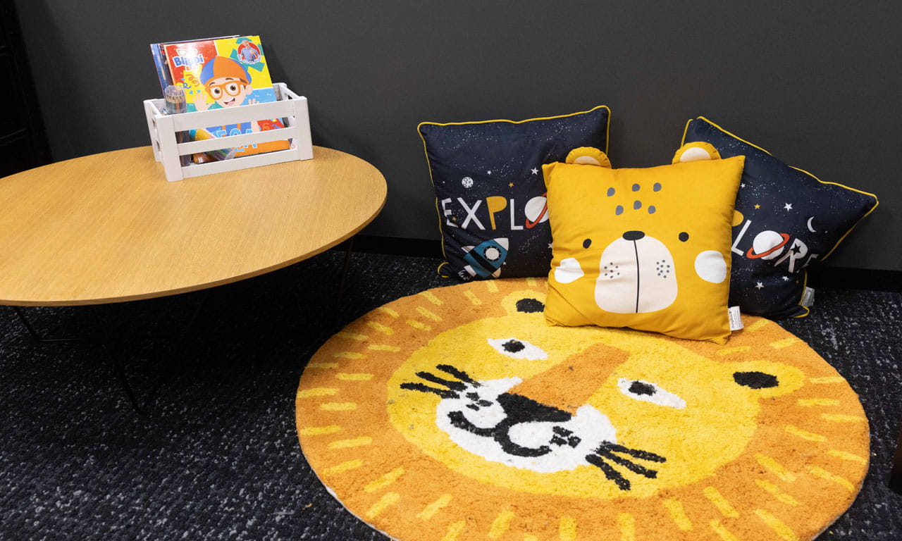 Our Aurecon whanau can make use of Te Tihi’s Family Room, a welcoming space for their tamariki children.