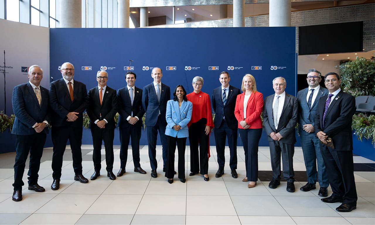 Group photo taken at the reception hosted by the Australian Prime Minister at the ASEAN-Australia Special Summit 2024 in Melbourne. Photograph by Arsineh Houspian/ASEAN