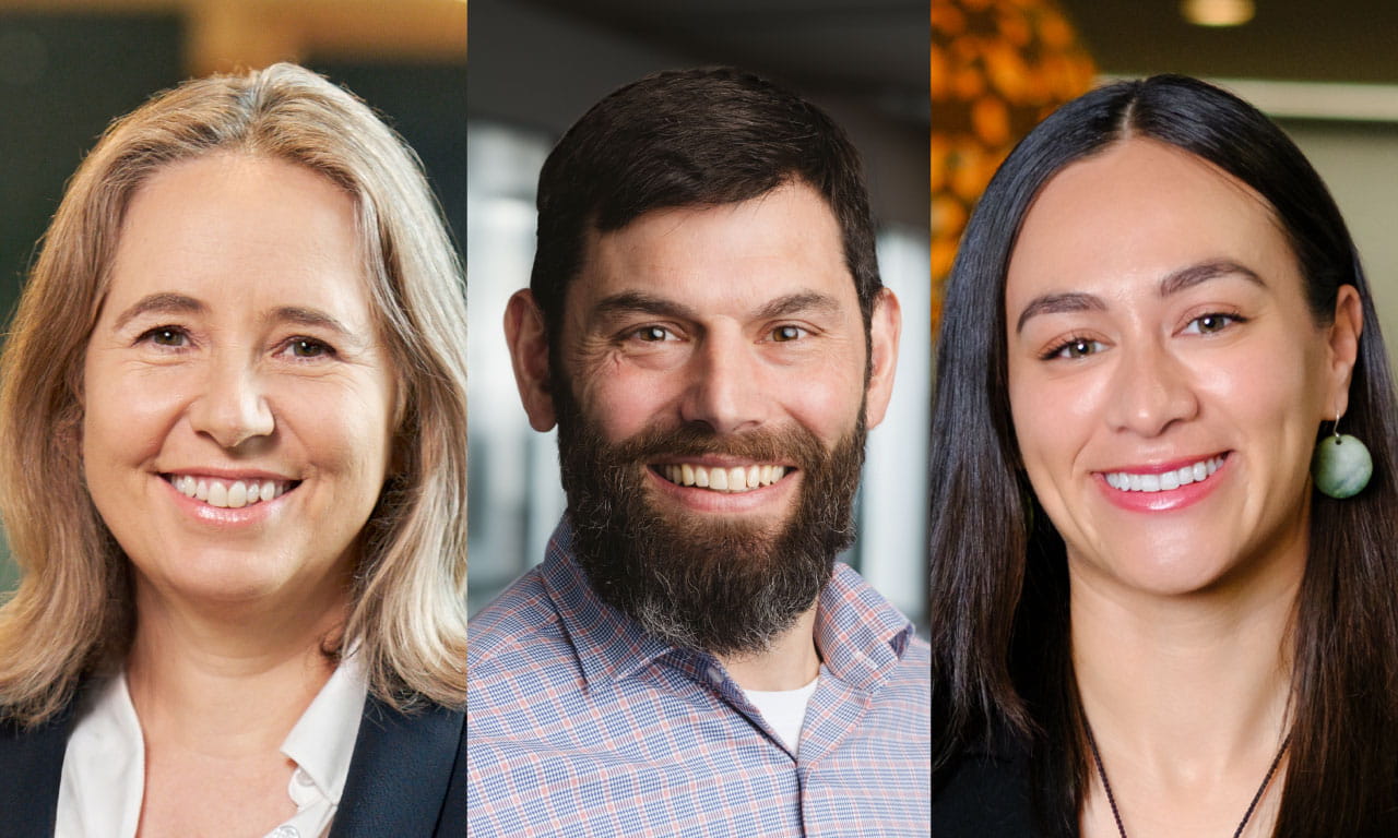 Pictured L-R: Dr Deborah Lind, David Romilly and Soltice Morrison join Water New Zealand's Board and Special Interest Groups.
