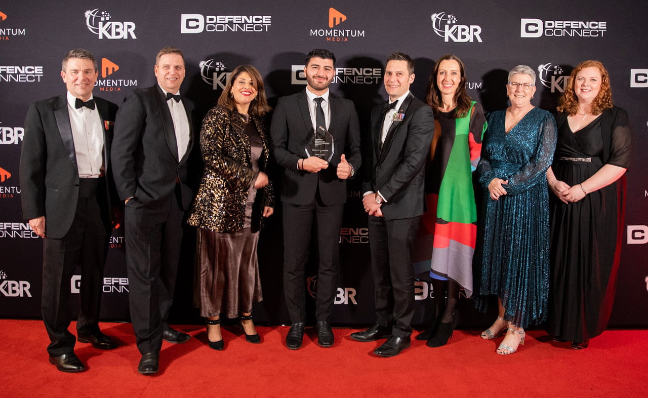 L-R: Damon Howes (Industry Director, Defence &amp; National Security - Aurecon), Greg Tickle (a/g Assistant Secretary, Regional Services-South East Zone, Service Delivery Division – Department of Defence), Nancy Francis (Associate, Program Performance - Aurecon), Ramie Saleh (Senior Consultant, Program Performance - Aurecon), Ian Layzell (Principal, Defence and National Security – Aurecon), Andrea Nejedlik (Principal, Program Performance – Aurecon), Karen Gallacher (Diversity Recruitment and Careers Manager – Aurecon), Michelle Bealey (Senior Consultant, Program Performance - Aurecon) 