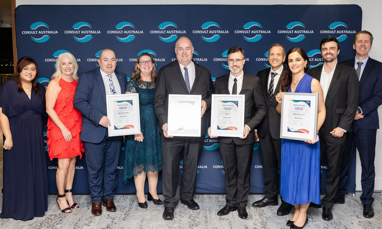 Aurecon-GHD Joint Venture (AGJV) won the Innovation for Excellence Award for its work in delivering significant upgrades to the Sydney Metro Central Station and received a High Commendation in the Planning for a Digital Future category for the Sydney Central Station Digital Twin project. Photo from Consult Australia.