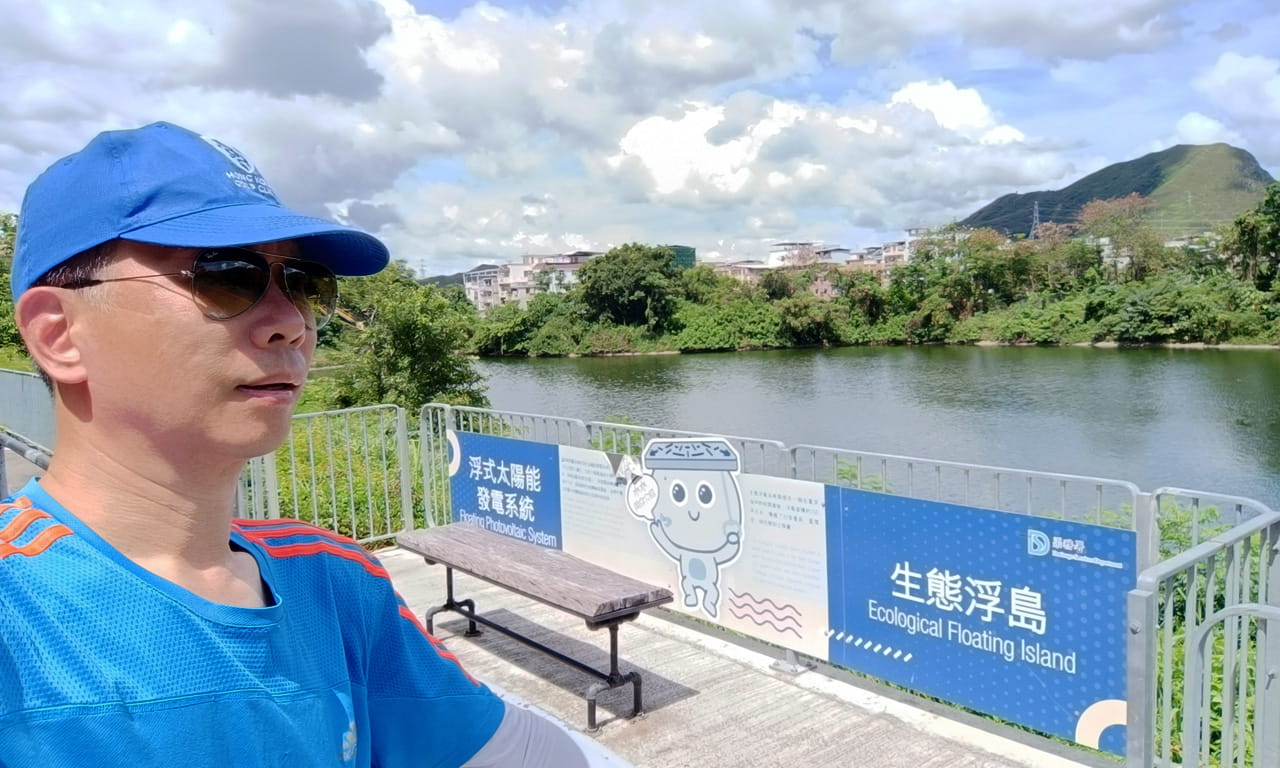 Fredrick Leong visits an ecological floating island, reflecting his passion for environmental innovation. Image courtesy Fredrick Leong.