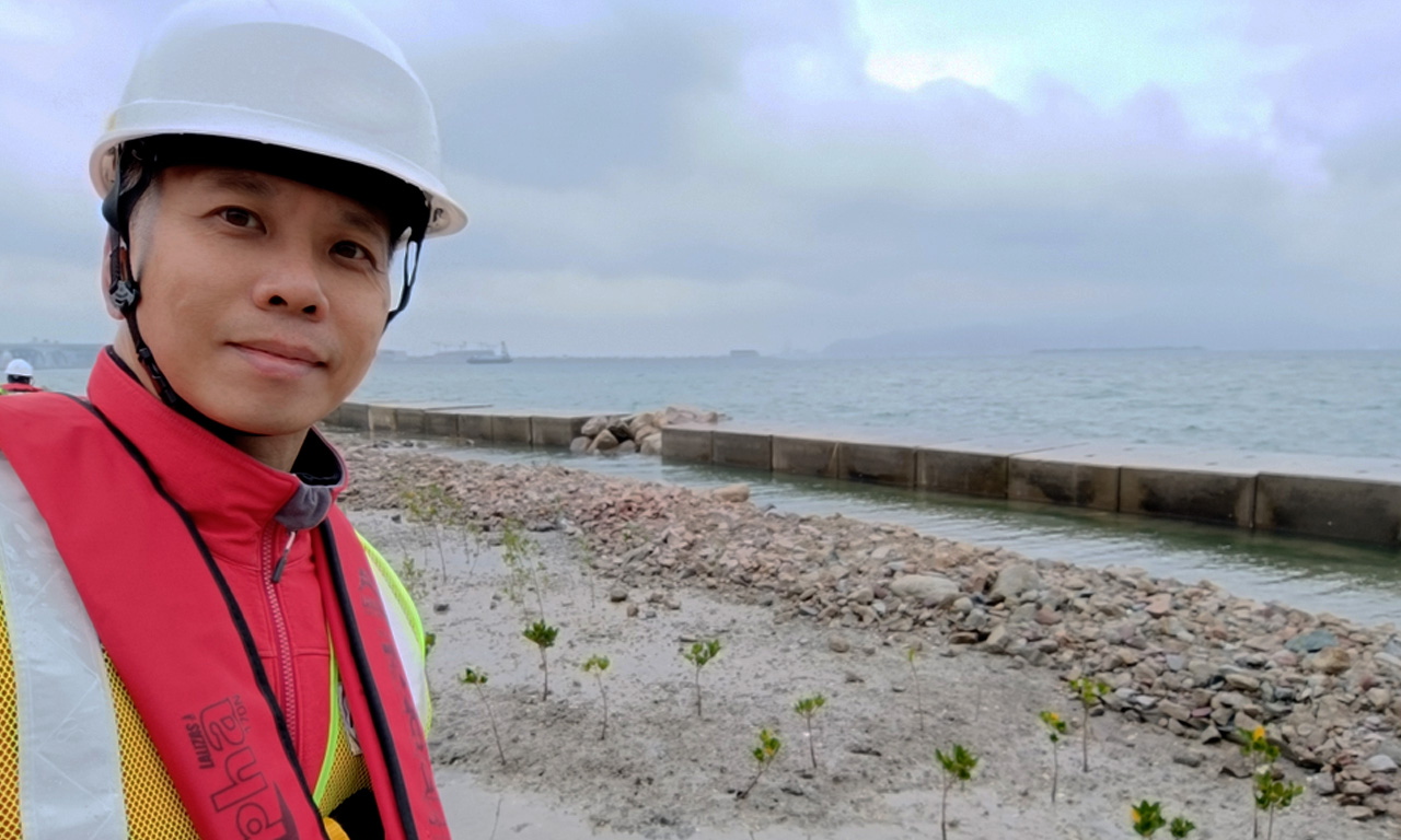 Fredrick Leong conducts a site visit, ensuring sustainable outcomes for key environmental projects. Image courtesy by Fredrick Leong.