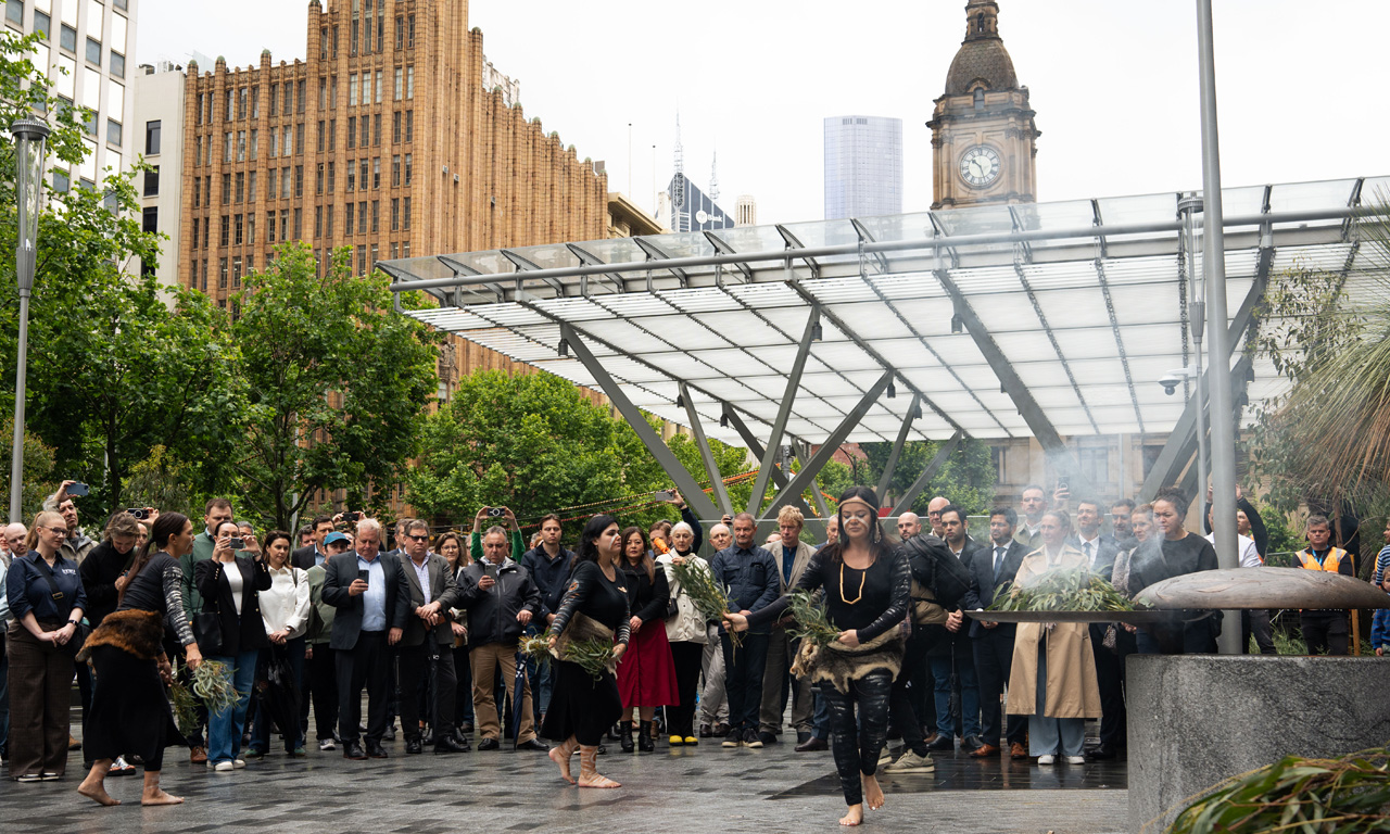 City Square Smoking Ceremony to celebrate opening of Melbourne's Metro Tunnel on 30 November 2025.