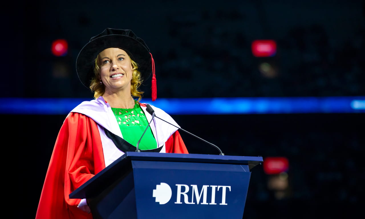 Aurecon CEO Louise Adams received a Doctor of Business honoris causa from RMIT University.