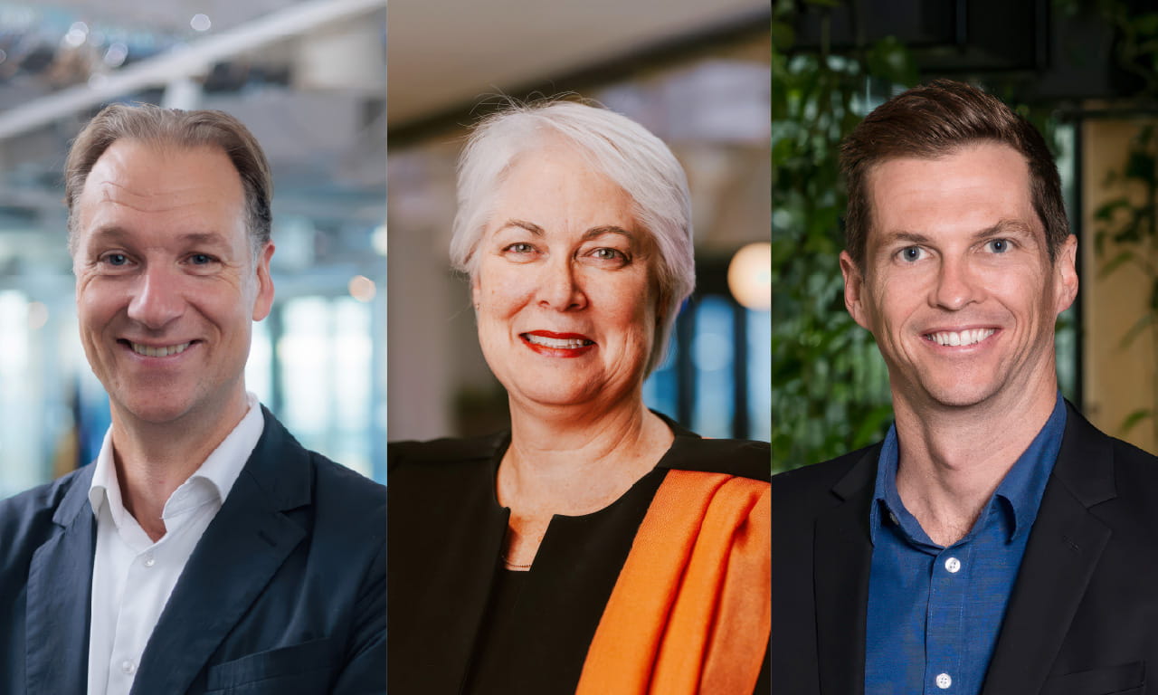 Pictured L-R: Braith Gilchrist, Julie Harrison and Nick Quinn appointed to senior roles in Australia.