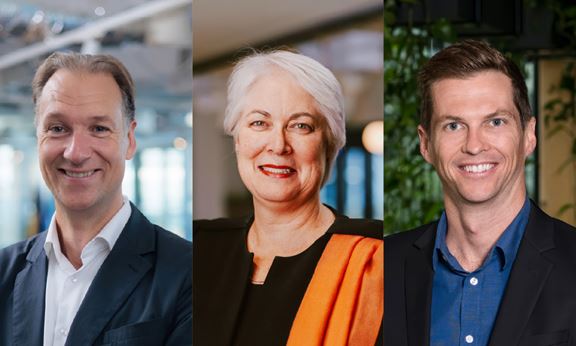 Pictured L-R: Braith Gilchrist, Julie Harrison and Nick Quinn appointed to senior roles in Australia.