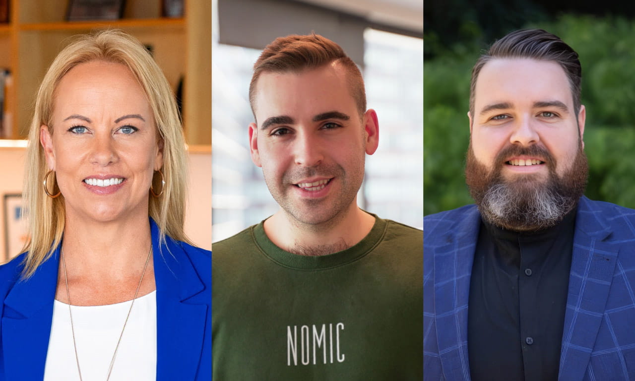 Aurecon CEO Louise Adams, Nomic CEO Andriy Mulyar and Aurecon Group Director, Digital & AI Dave Mackenzie announce Aurecon's investment in technology company Nomic, building on four years partnering on industry-specific AI capabilities.
