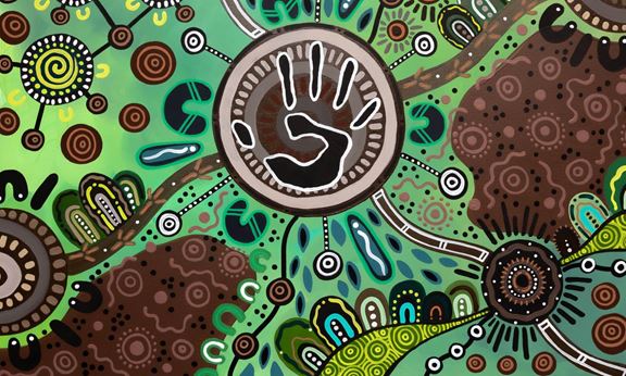Aurecon’s enhanced Innovate RAP goes beyond minimum requirements for Innovate RAPs, setting tangible targets through two focus key areas: employment pathways and supplier engagement. Aurecon's RAP artwork by Mutthi Mutthi woman, Tayla Donaczy.
