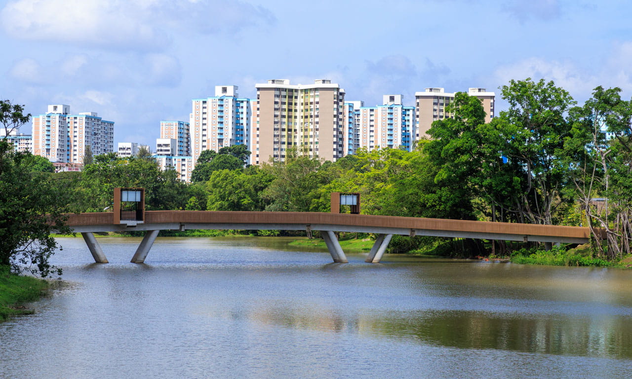 Jurong Lake Gardens is known for its nature-themed and water-play areas in Singapore.