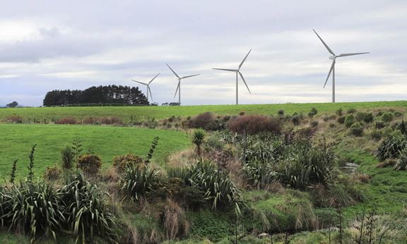 Kapuni project wind turbines in South Taranaki.