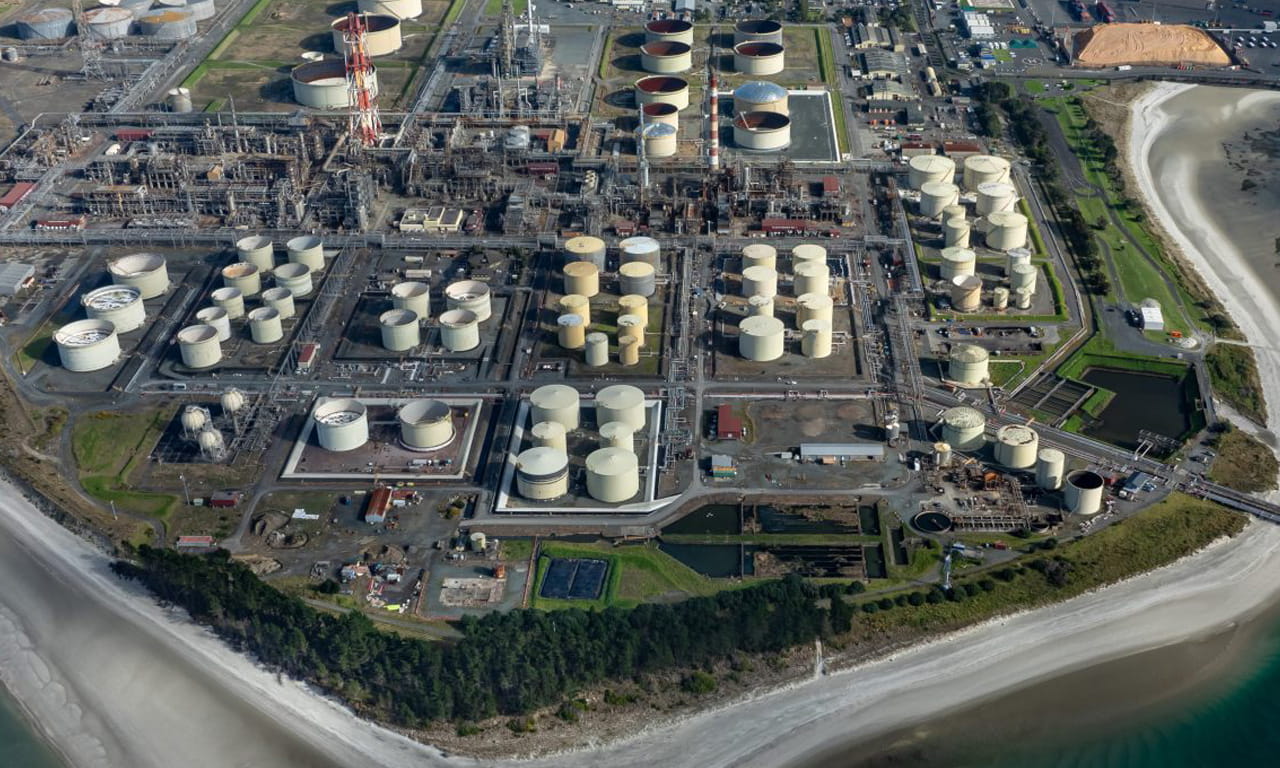 The Channel Infrastructure fuel import terminal located at Marsden Point in Northland, New Zealand.