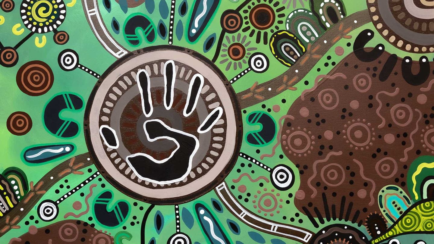 Aurecon's RAP artwork by Mutthi Mutthi woman, Tayla Donaczy.