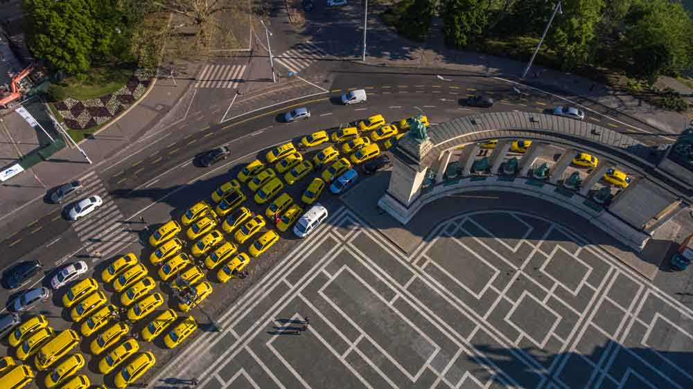 Cars piled up in road traffic