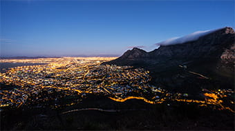 Illuminated city view