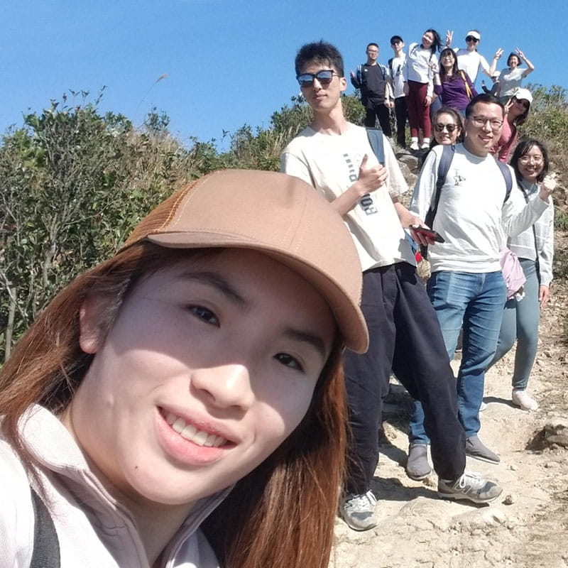 Aurecon's Heather Au on a hike with team members