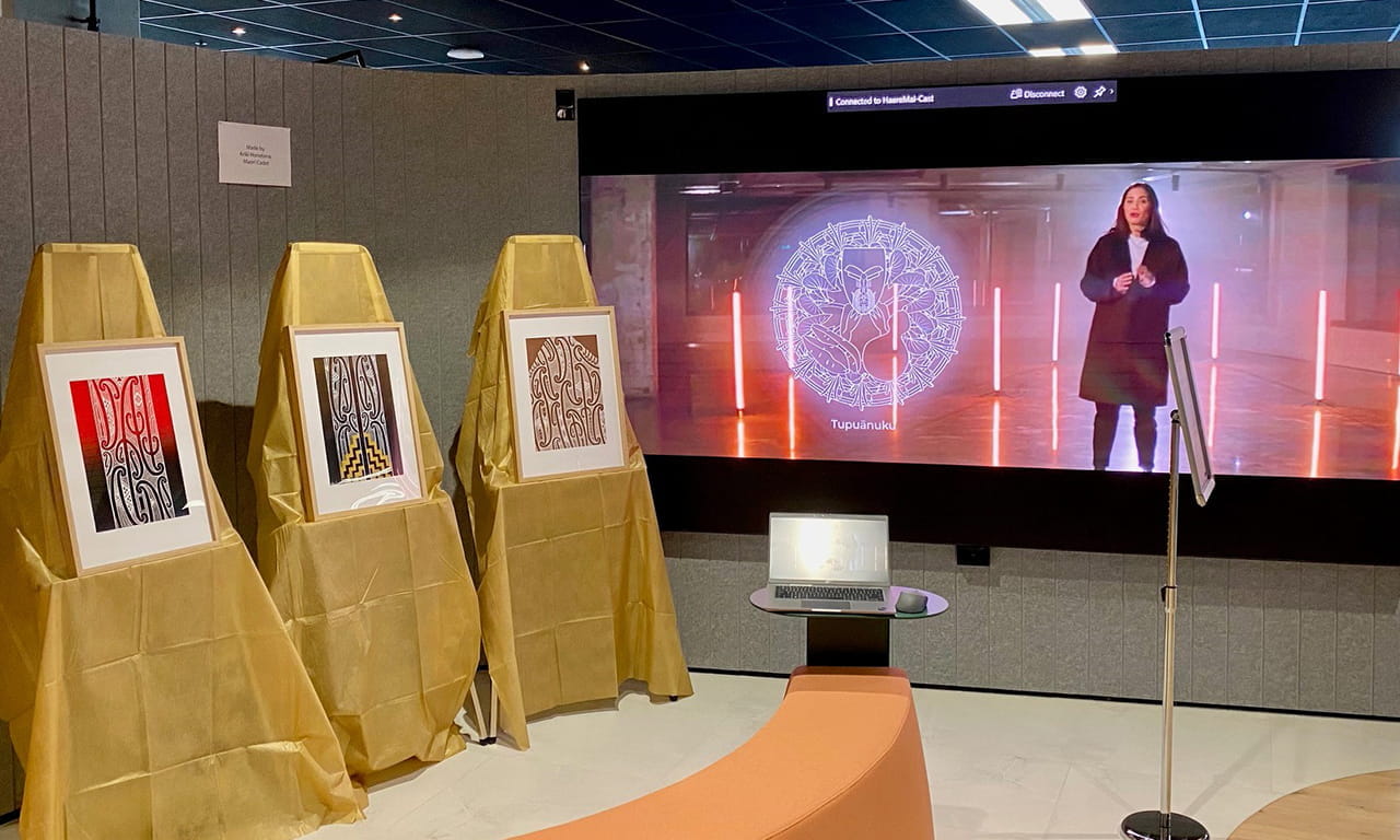 Matariki artwork on display. 