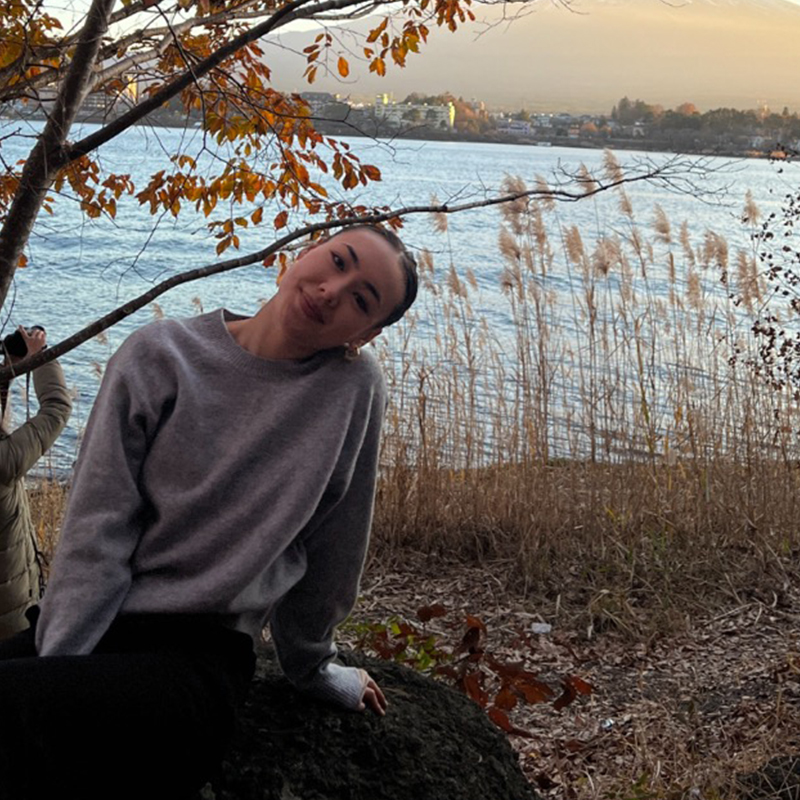 May Clancy enjoying the scenery.