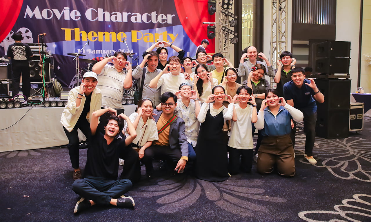 Movie character theme New Year party.