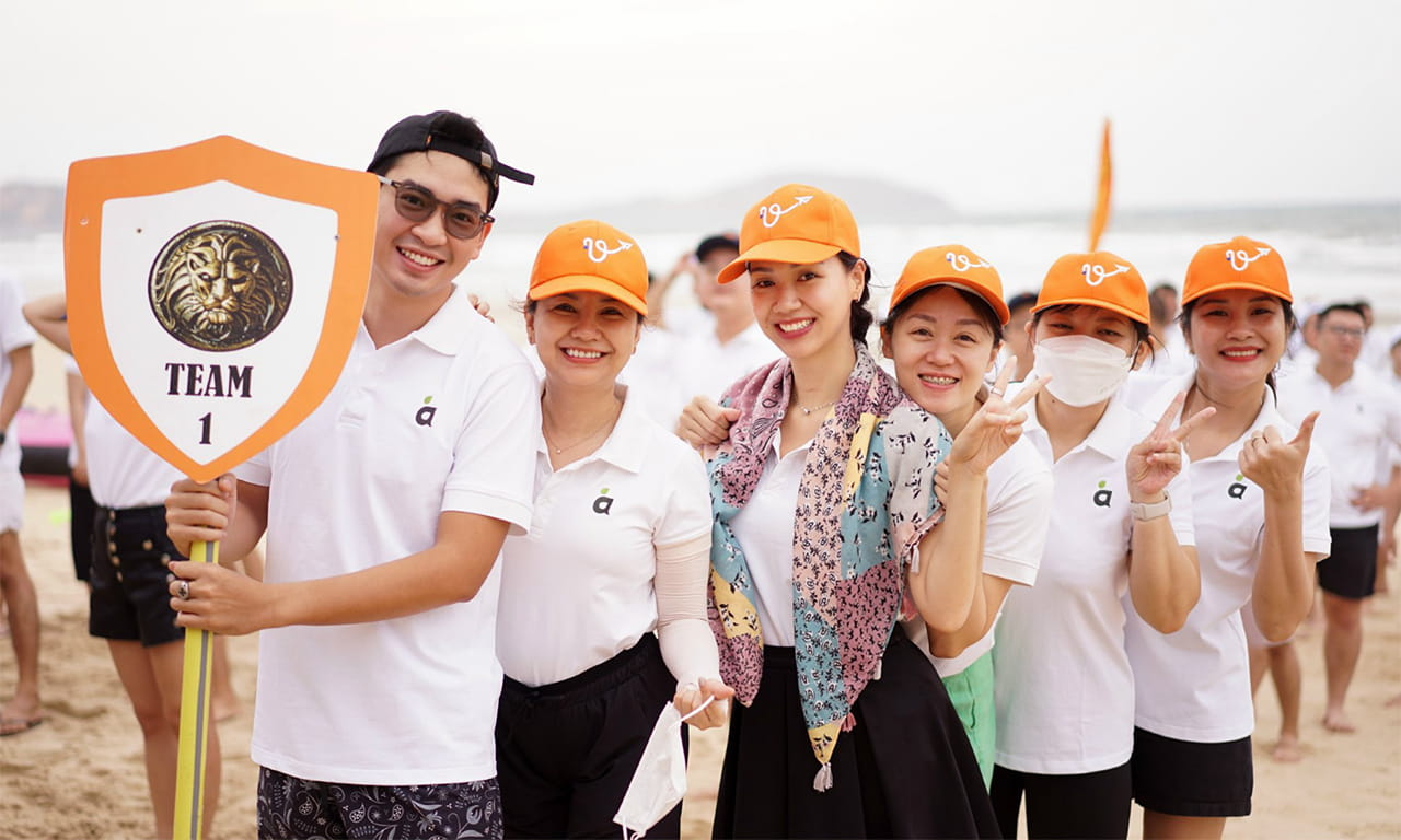 Team 1 from beach day team building event.