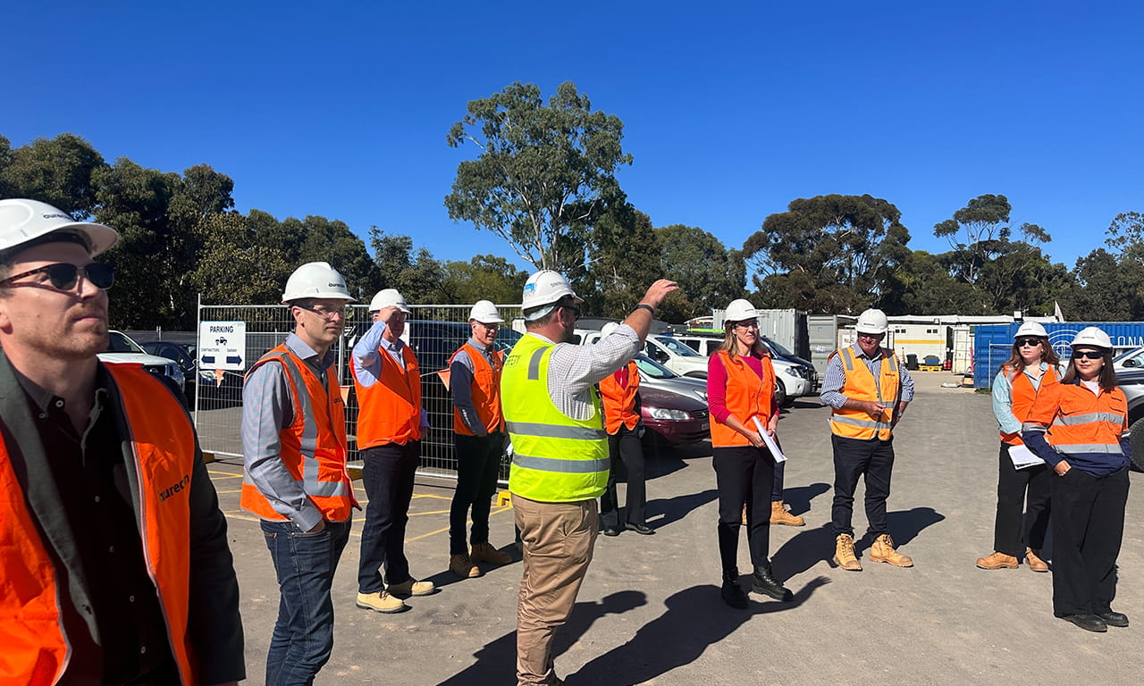 Site inspection with the GELT team.