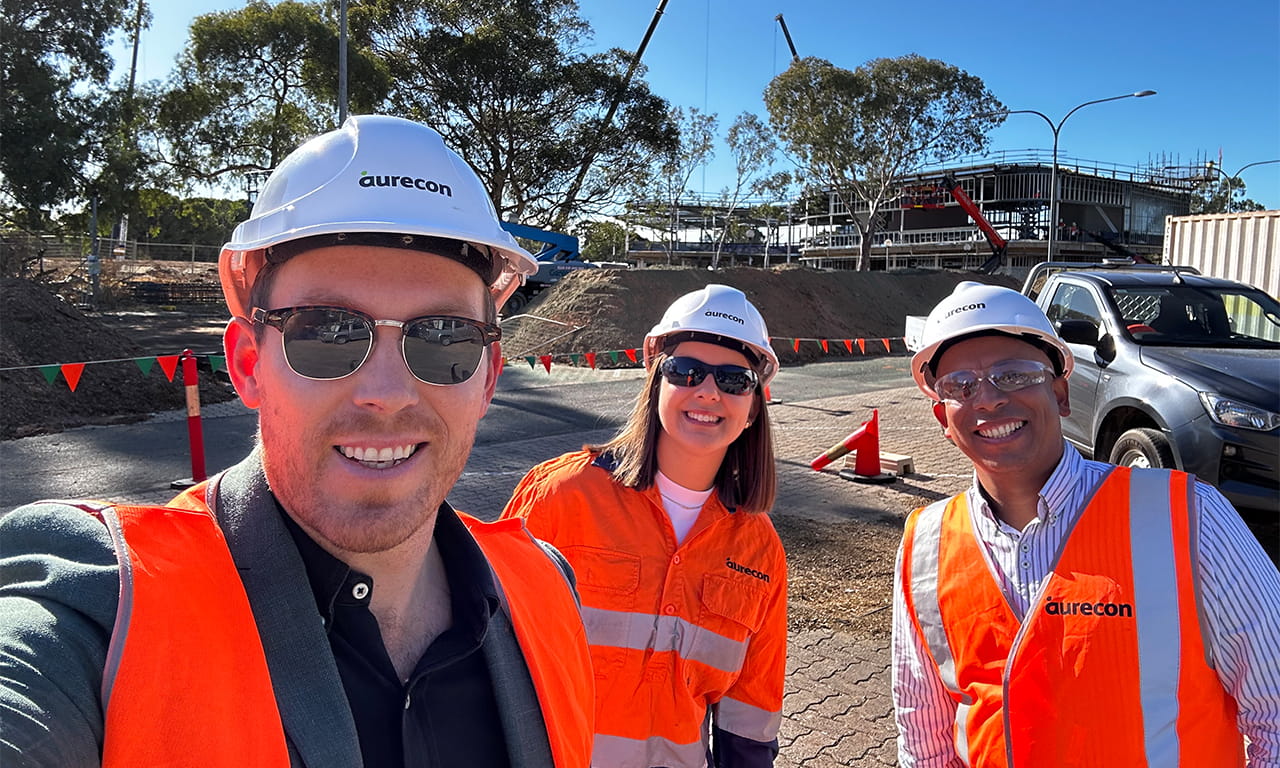 Site inspection at the Adelaide Aquatic Centre.