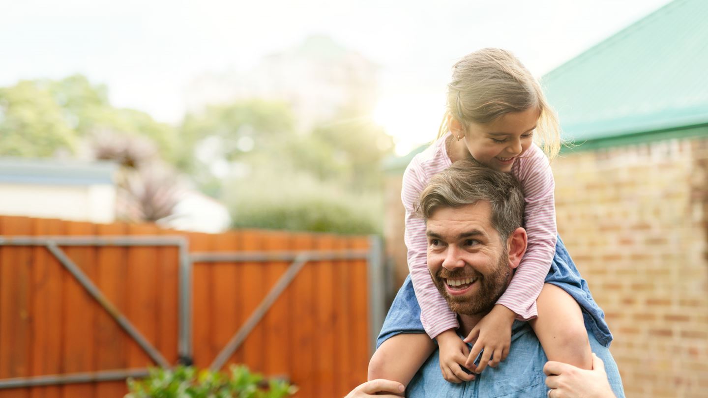 Aurecon's Ross Hall spending time with his daughter.