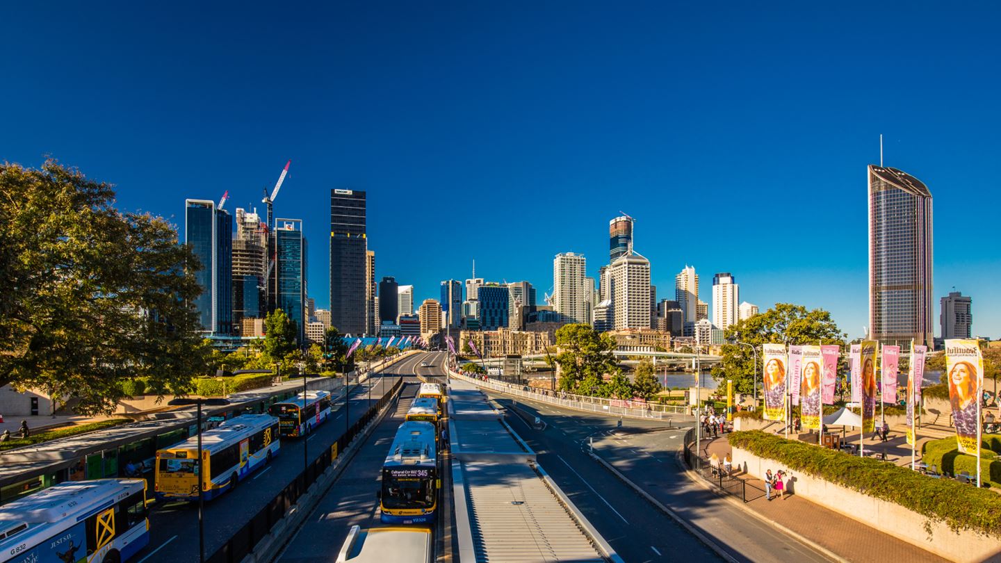 Brisbane Cultural Centre metro busway interchange.