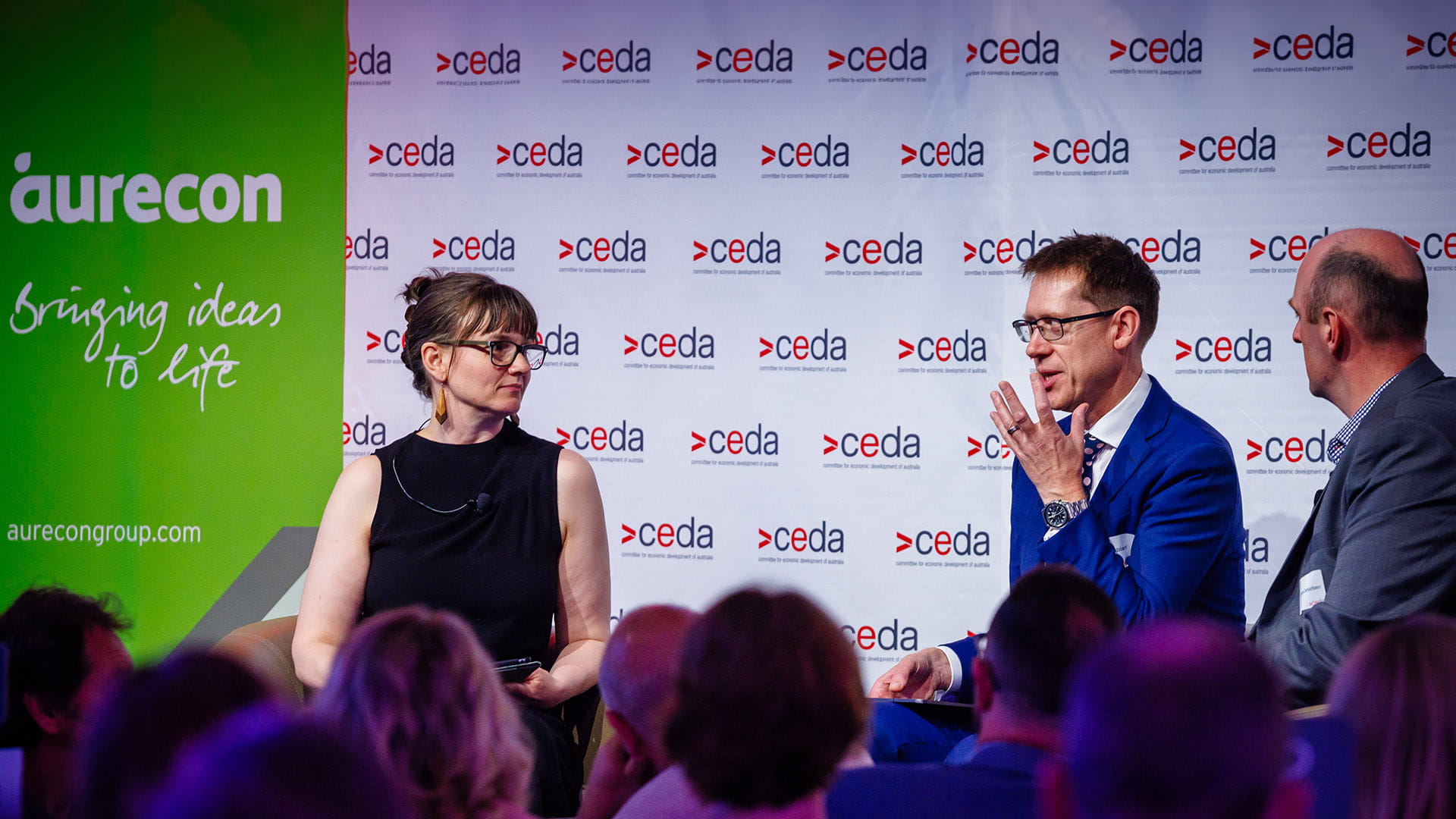 Jodie Bricout and Wayne Hubbard discussing actions to transition to a circular economy in Australia.