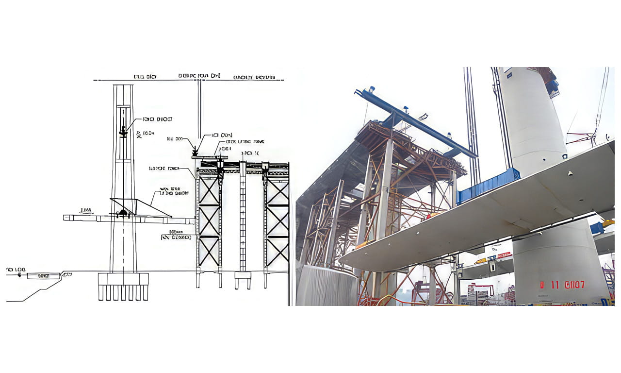 Figure 5. On Stonecutters Bridge a 4000t heavy lift was used to erect the steel deck over land.